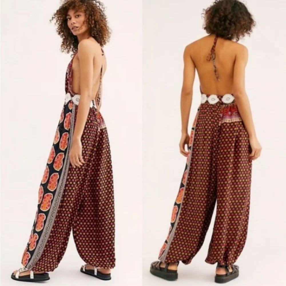 Free People rising sun harem jumpsuit NWOT Sz Sm bin f - Picture 1 of 8